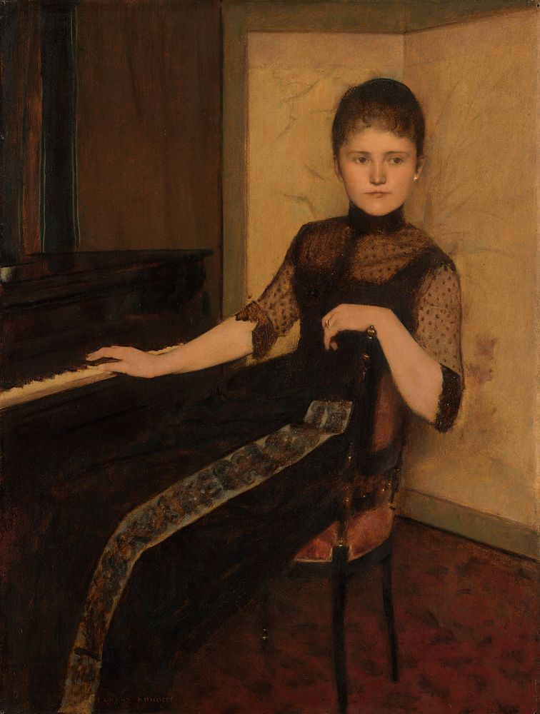 Portrait of Jonkvrouwe Maria Francisca Louisa Dommer van Poldersveldt (1888) by Fernand Khnopff