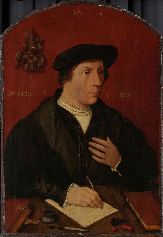 Portrait of a man (1535) by Jan Jansz Mostaert and anonymous