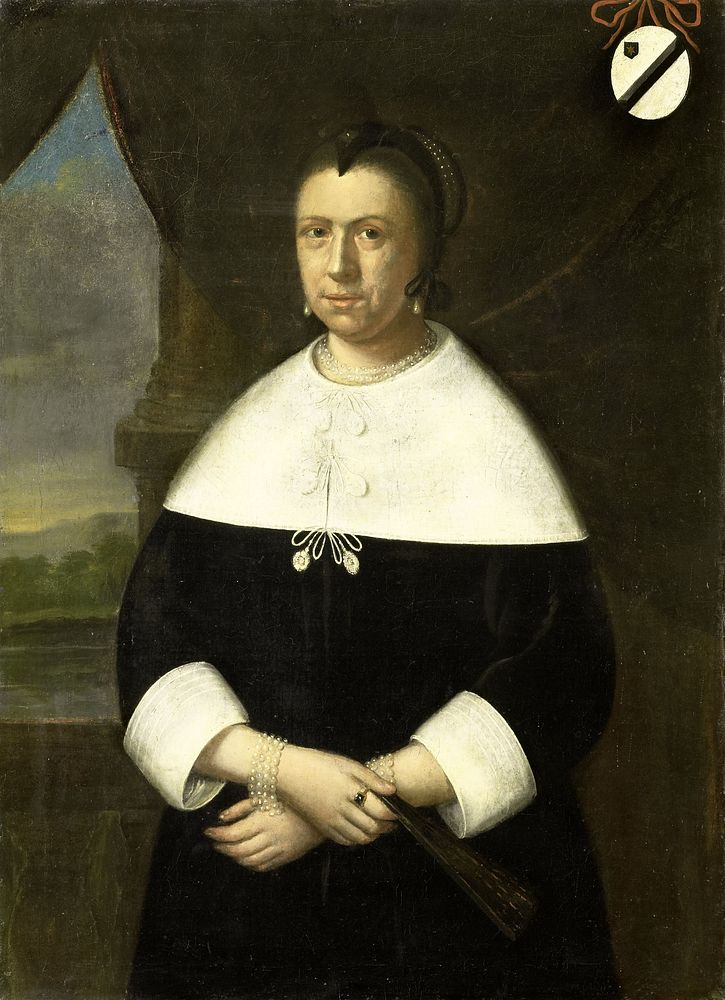 Portrait of Maria de la Queillerie (1629-64), first Wife of Jan van Riebeeck, or his second Wife Maria Scipio (c. 1630-95)…