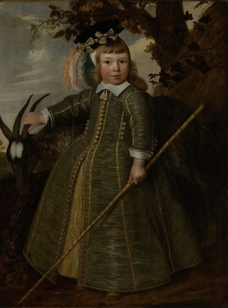 Portrait of a boy with a billygoat (1652) by Jan Albertsz Rotius