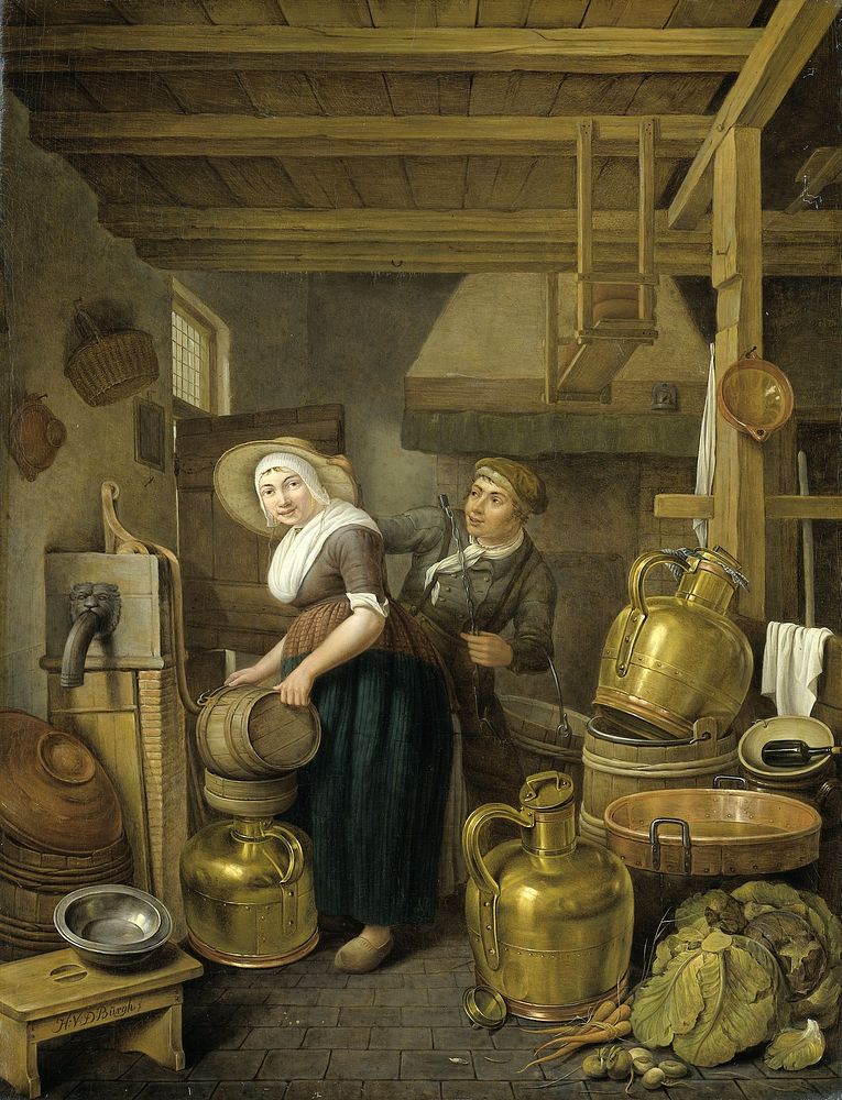 After Milking Time (1825 - 1827) by Hendrick van der Burch