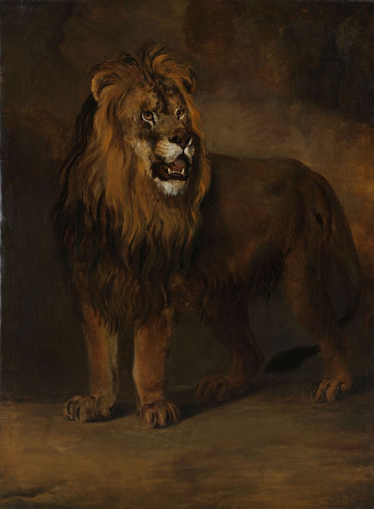 A Lion from the Menagerie of King Louis Napoleon, 1808 (1808) by Pieter Gerardus van Os