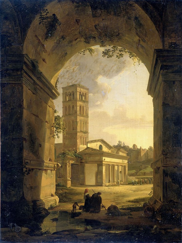 San Giorgio in Velabro in Rome (1820) by Antonie Sminck Pitloo