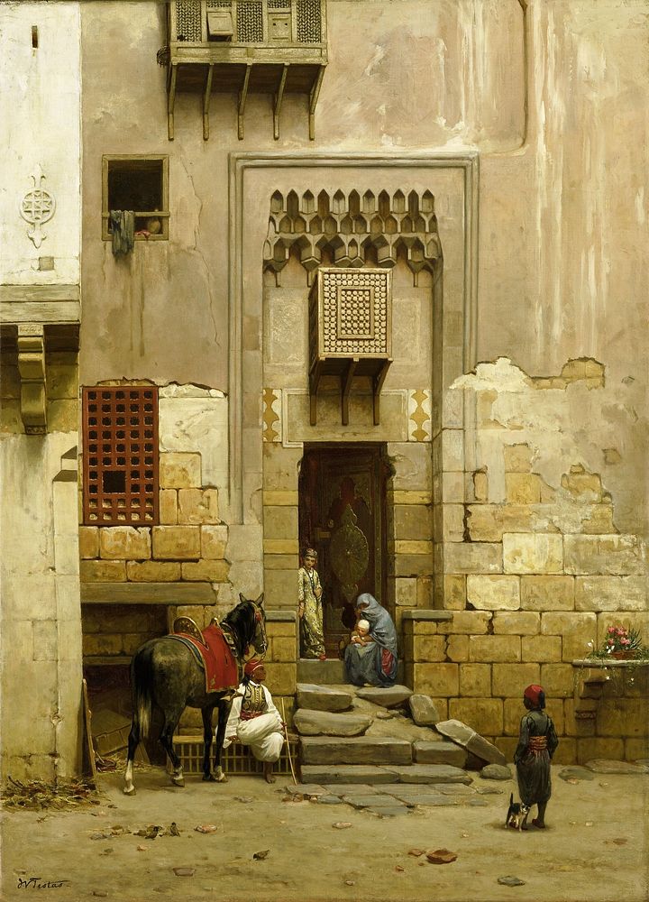 The Courtyard of a house in Cairo (1868 - 1881) by Willem de Famars Testas