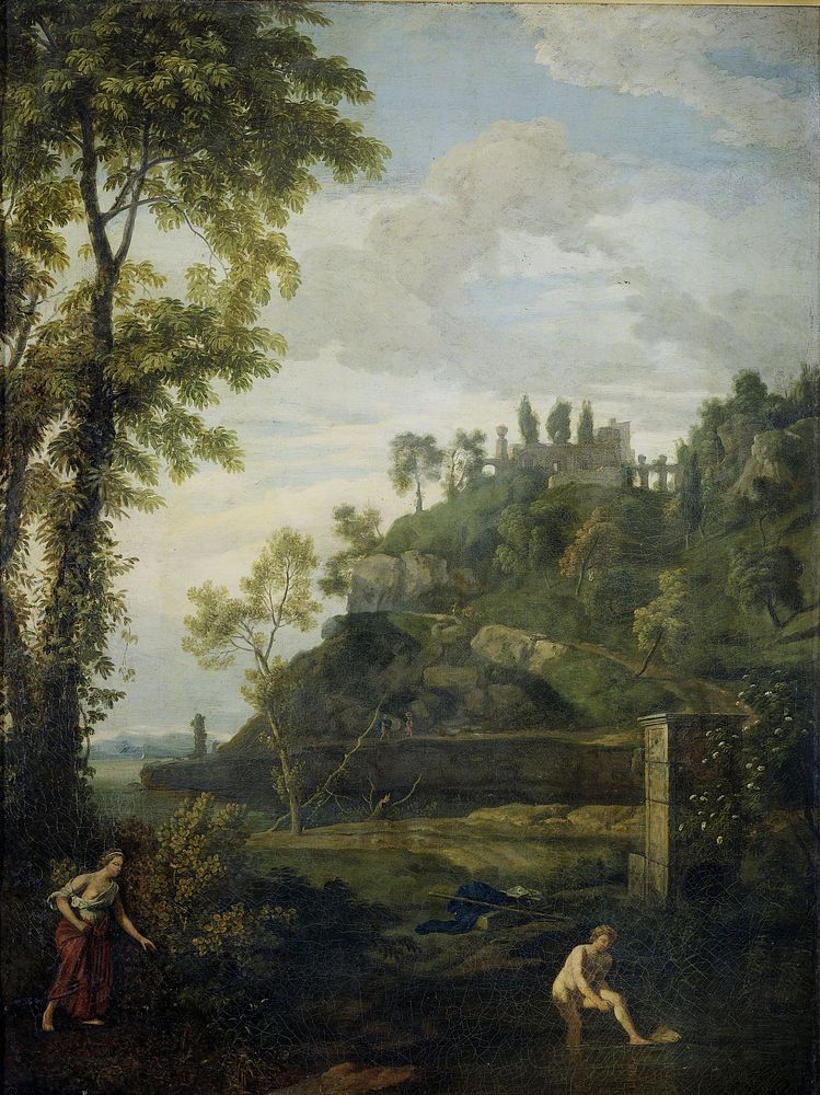 Arcadian Landscape with Salmacis and Hermaphroditus (1680 - 1726) by Johannes Glauber