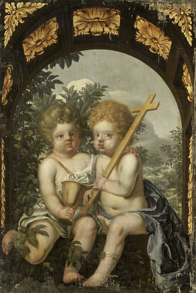 Christian Allegory with two Children with Cross and Chalice (1650 - 1699) by anonymous