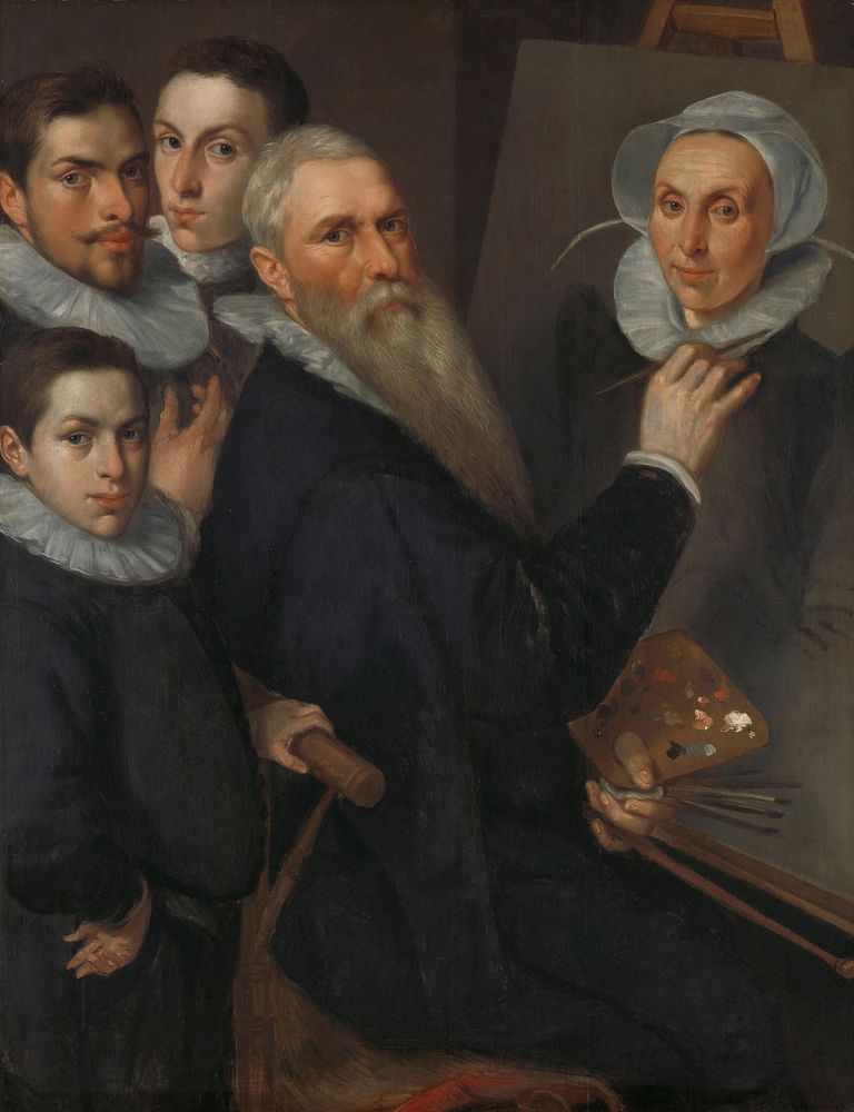 Self Portrait of the Painter and his Family (1594) by Jacob Willemsz Delff I