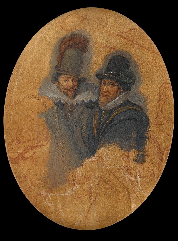 Portrait of Princes Maurits (1567-1625) and Frederik Hendrik (1584-1647) (c. 1615 - c. 1625) by Adriaen Pietersz van de Venne