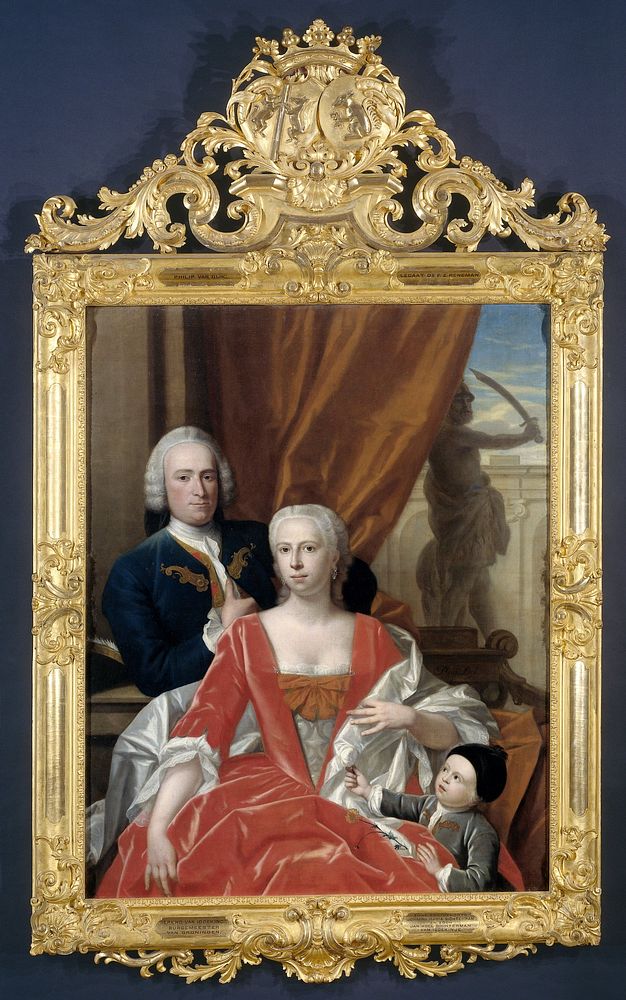 Berend van Iddekinge (1717-1801) with his Wife Johanna Maria Sichterman (1726-1756) and their Son Jan Albert (b 1744) (1744 …