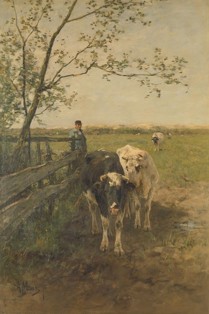 De melkbocht (1870 - 1888) by Anton Mauve