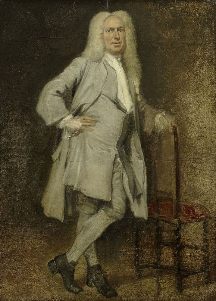 Portrait of Jan Lepeltak, Timber Merchant in Amsterdam, Regent of the Aalmoezeniersweeshuis Orphanage (1728 - 1729) by…