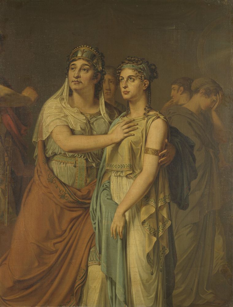 De actrices Joanna Cornelia Ziesenis-Wattier (1762-1827) en Geertruida Jacoba Grevelink-Hilverdink (1786-1827) in Iphigenia…