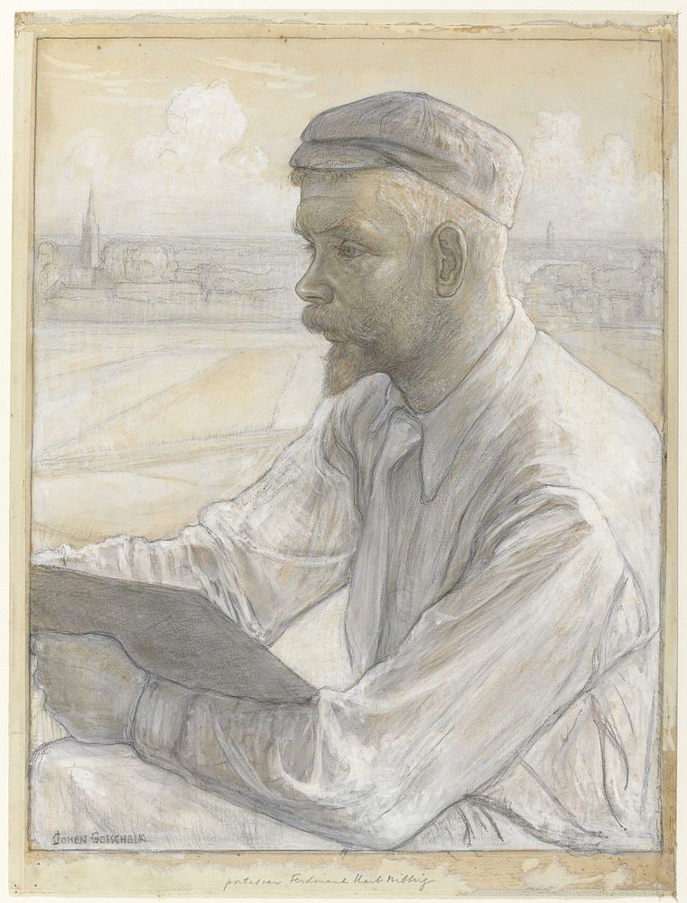 Portret van de kunstschilder Ferdinand Hart Nibbrig (1883 - 1912) by Johan Henri Gustaaf Cohen Gosschalk