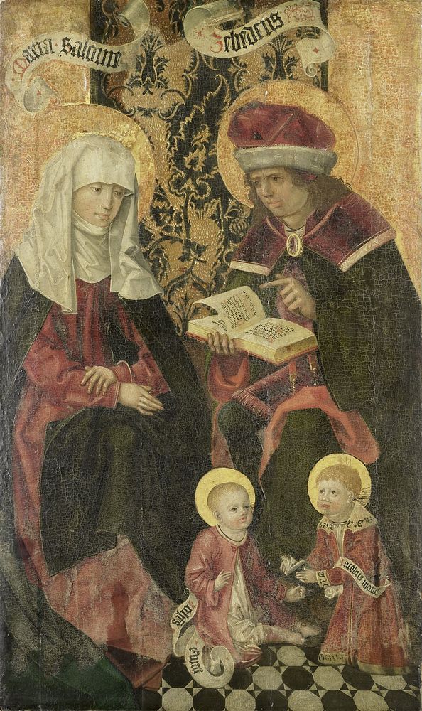 The Family of Zebedee / Angel Gabriel from an Annunciation (remnants on the verso) (c. 1490) by anonymous