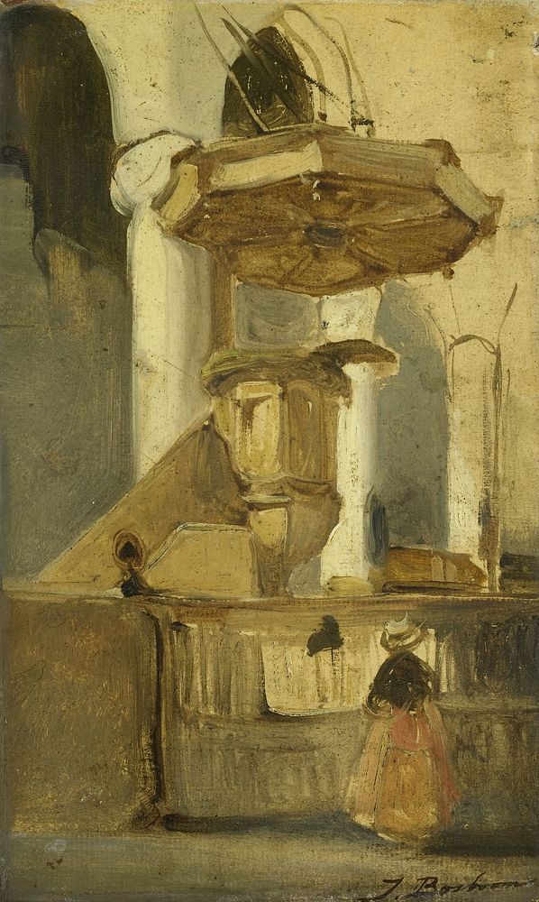 The Pulpit of the Church in Hoorn (c. 1860 - c. 1891) by Johannes Bosboom