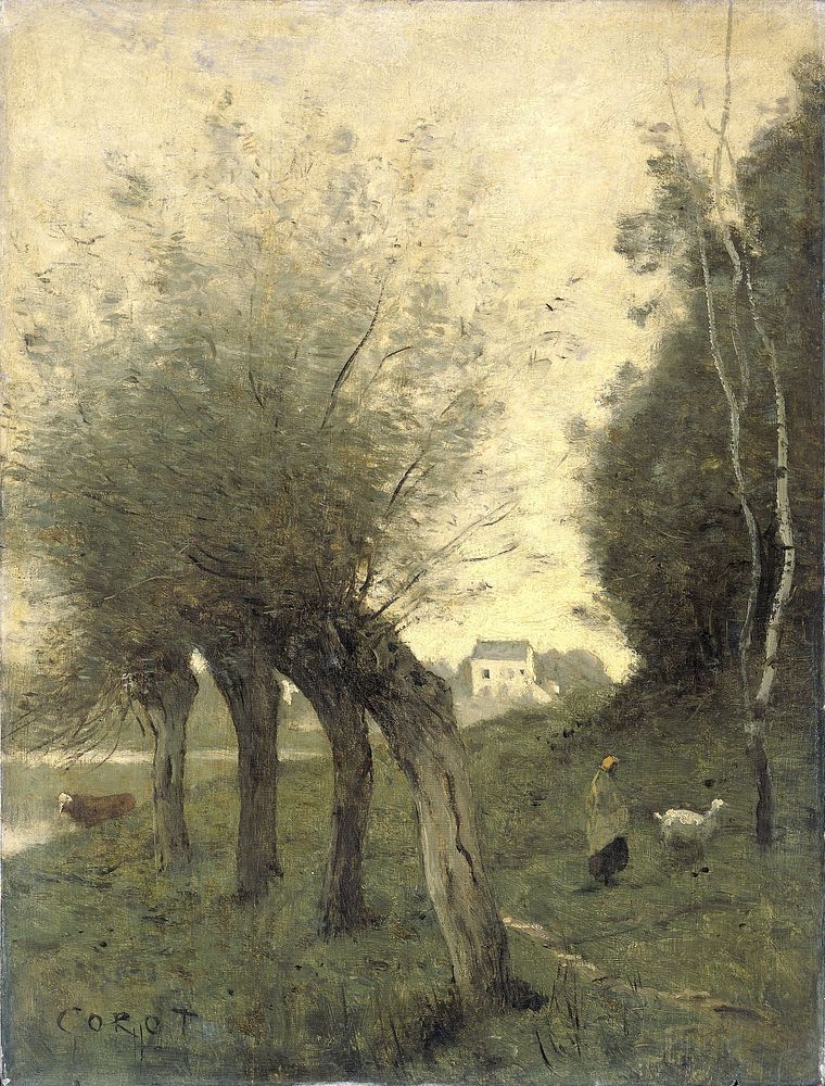 Landscape with Pollard Willows (1840 - 1875) by Camille Corot
