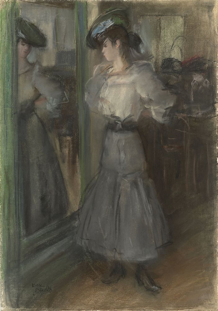 Meisje voor een spiegel (1875 - 1922) by Isaac Israels