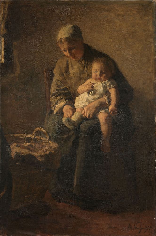 A Mother with her Child (c. 1880 - c. 1899) by Albert Neuhuys 1844 1914