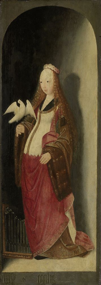 Saint Cecilia, right wing of a triptych (1490 - 1500) by Master of the Brunswick Diptych