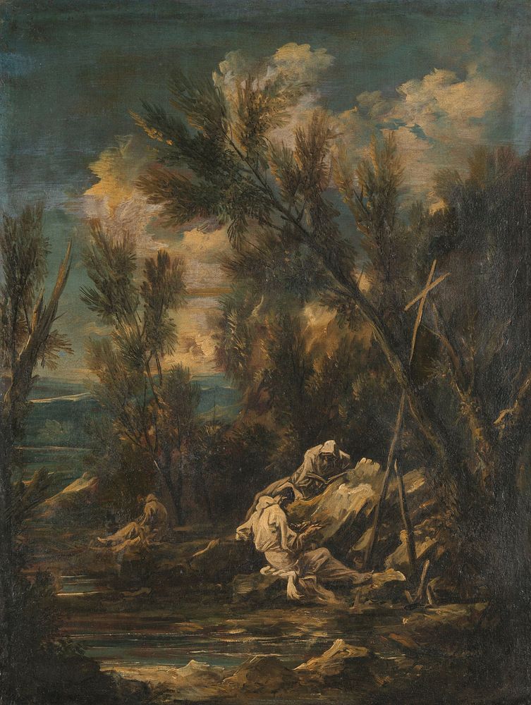 Carthusian Monks in a Landscape (1700 - 1749) by Alessandro Magnasco