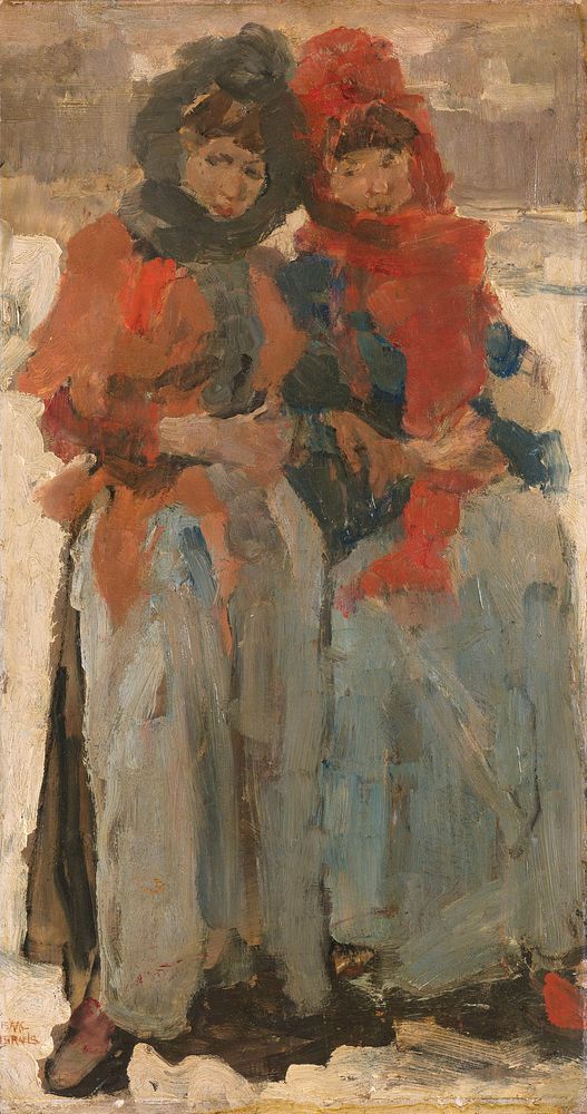 Two Young Women in the Snow (c. 1890 - c. 1894) by Isaac Israels