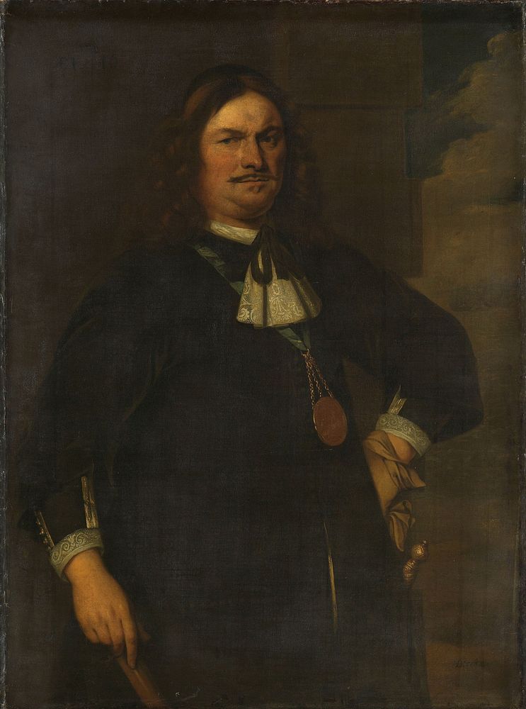 Portrait of Adriaen Banckert (c. 1620-1684), Vice Admiral of Zeeland (c. 1648 - c. 1670) by Hendrick Berckman