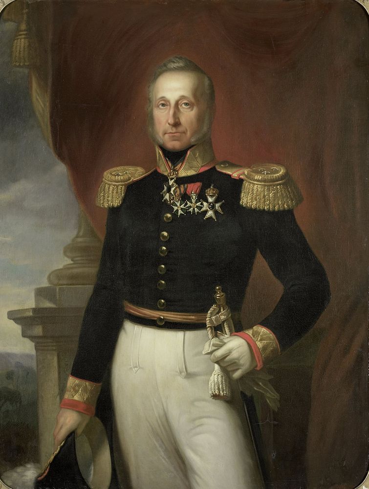 Portrait of Dominique Jacques de Eerens, Governor-General of the Dutch East Indies (1855 - 1858) by Cornelis Kruseman