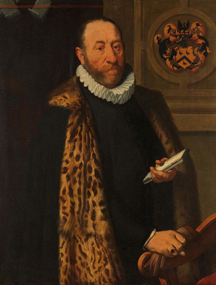Portrait of Mattheus Augustijnsz Steyn, Councilor in the College of the Admiralty of the Northern Quarter in Dokkum (1588)…