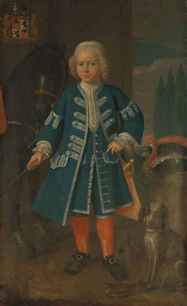 Portrait of Diederik van Hemert, Lord of Babyloniënbroek at six years of age (1735) by Harmanus Serin