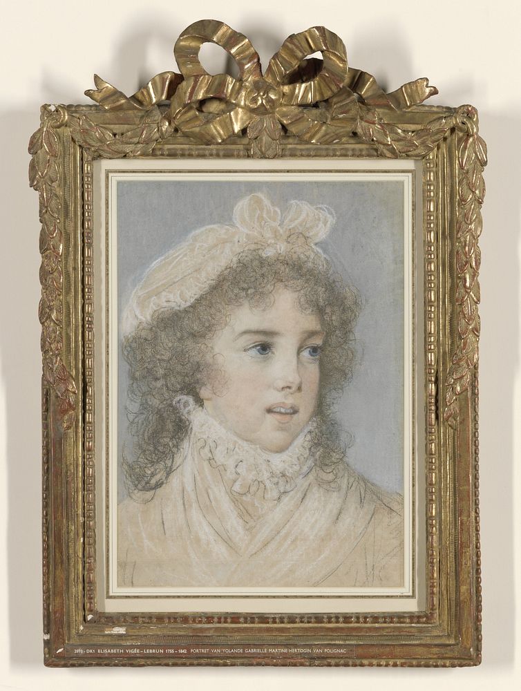 Yolande Gabrielle Martine (1749-93), duchesse de Polignac (verso: schets van een staande vrouw met sluier) (1765 - 1842) by…