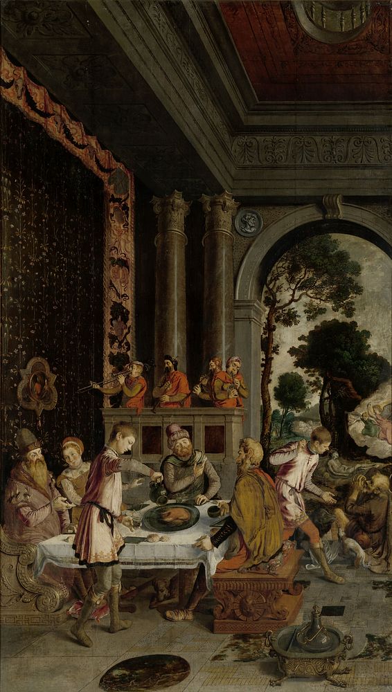 Parable of the Rich Man and Poor Lazarus (c. 1550 - c. 1575) by anonymous