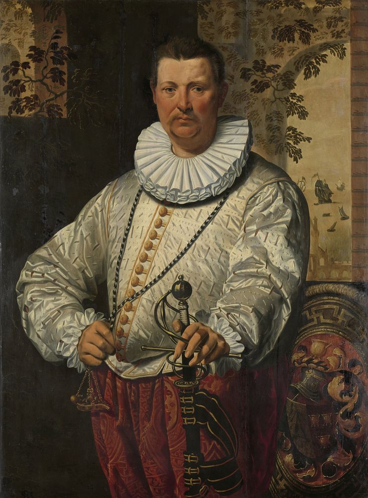 Portrait of a Dutch Admiral of the Fleet (1570 - 1610) by Pieter Pietersz  I