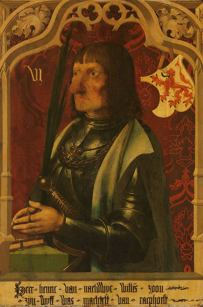 Portrait of Hendrik IV of Naaldwijk, Knight and Hereditary Marshall of Holland (c. 1500 - c. 1506) by anonymous and Master…