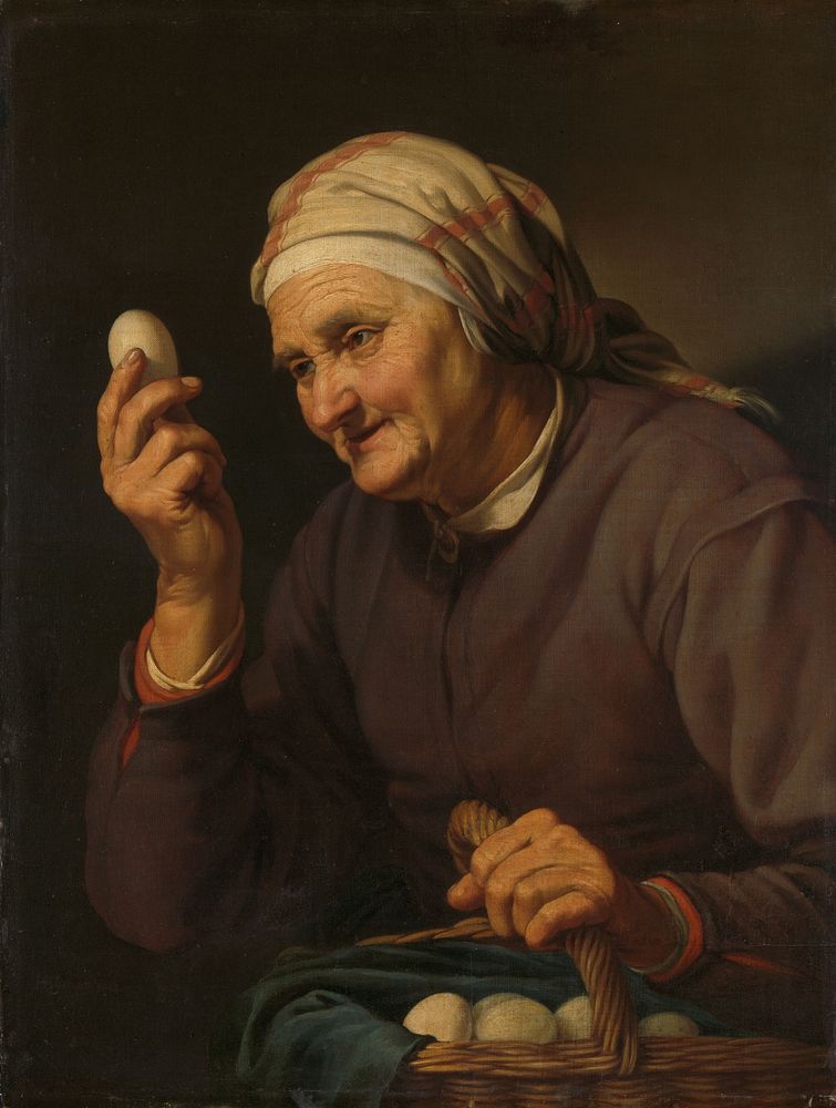 Old Woman Selling Eggs (1632) by Hendrick Bloemaert