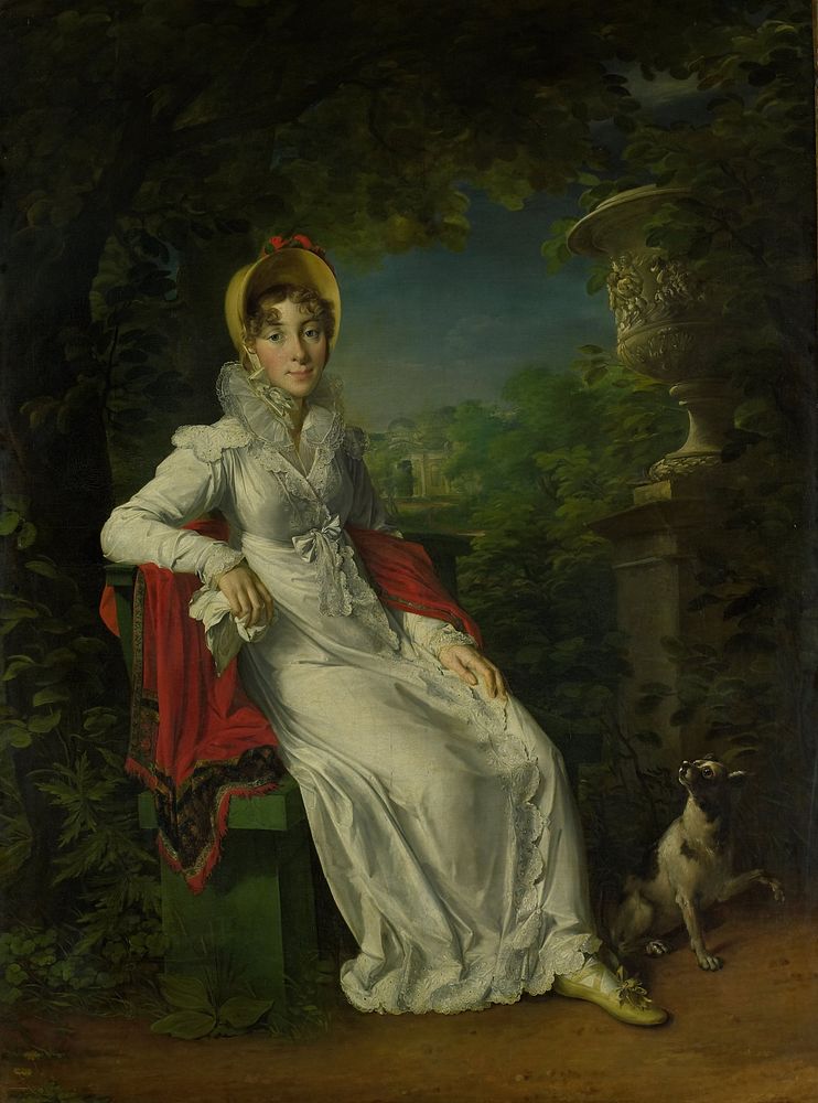 Carolina Ferdinanda Louisa of Sicily (1798-1870). Wife of Charles Ferdinand, Duc de Berry, in the Park of Bagatelle in the…