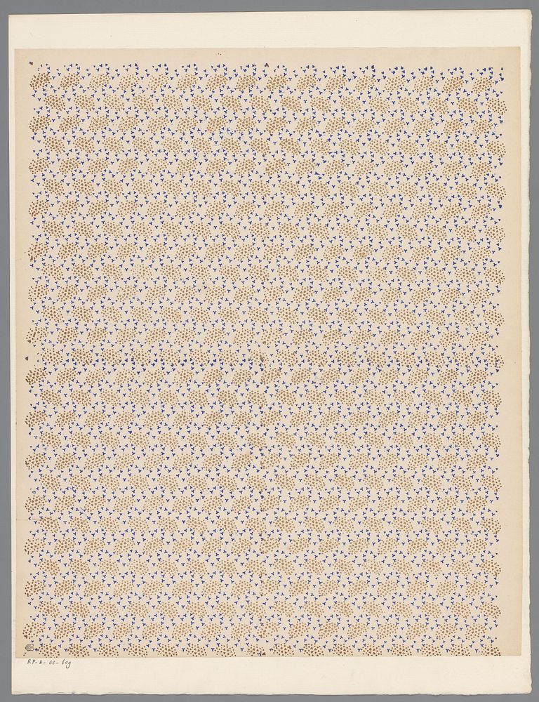 Blad met strooipatroon van stippenwolk tussen Y-vormen (1800 - 1900) by anonymous
