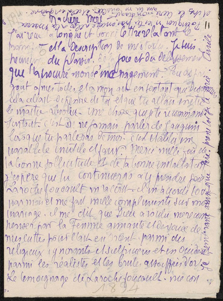 Brief aan Héloïse Bernard-Bodin (1878 - 1941) by Émile Bernard