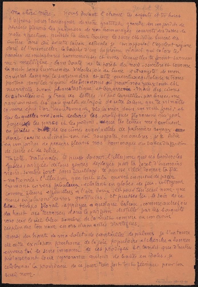 Brief aan Héloïse Bernard-Bodin (1878 - 1941) by Émile Bernard