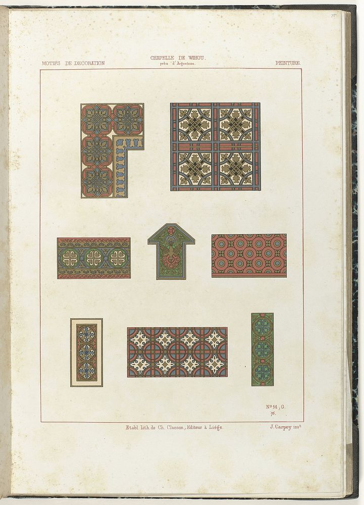 Acht motieven (c. 1866 - c. 1900) by J Carpey, anonymous and Etablissement Lithographique De Charles Claesen