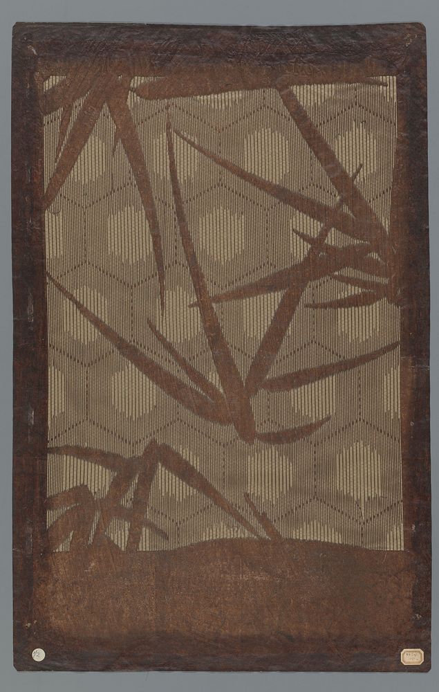 Sjabloon met bamboebladeren (1800 - 1909) by anonymous