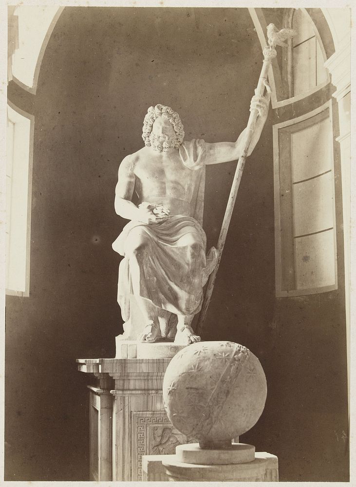 Sculptuur van Jupiter in de Vaticaanse Musea te Vaticaanstad, Italië (1855 - 1892) by anonymous, anonymous and Joseph…