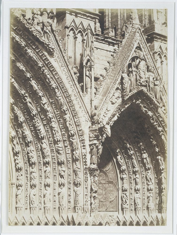 Rechterportaal van de kathedraal van Reims (1851) by Henri Le Secq