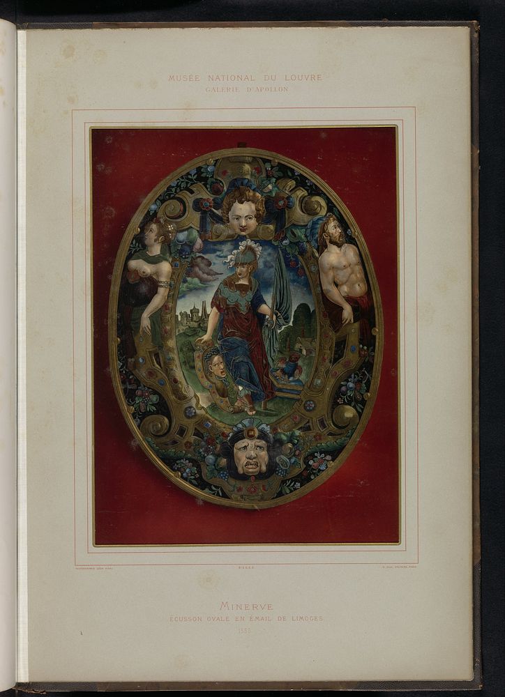 Emaillen wapenschild met Minerva door Jean de Court (c. 1876 - c. 1883) by Léon Vidal, Léon Vidal and Jean Court