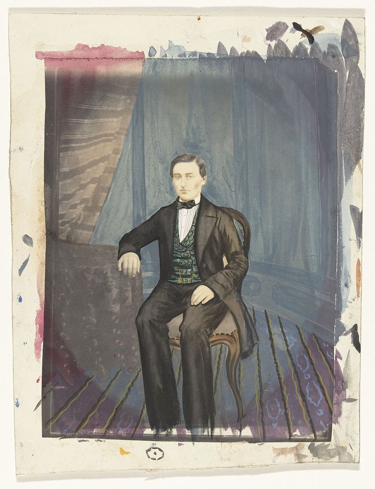 Portret van een onbekende man (1850 - 1870) by anonymous