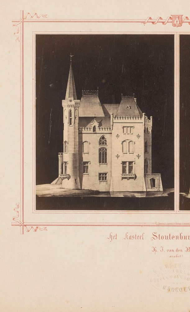 Tekening van het kasteel Stoutenberg bij Amersfoort, door H.J. van den Brink (c. 1860 - c. 1880) by Abraham Adrianus…