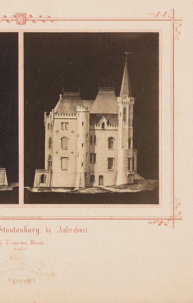 Tekening van het kasteel Stoutenberg bij Amersfoort door H.J. van den Brink (c. 1860 - c. 1880) by Abraham Adrianus Vermeulen