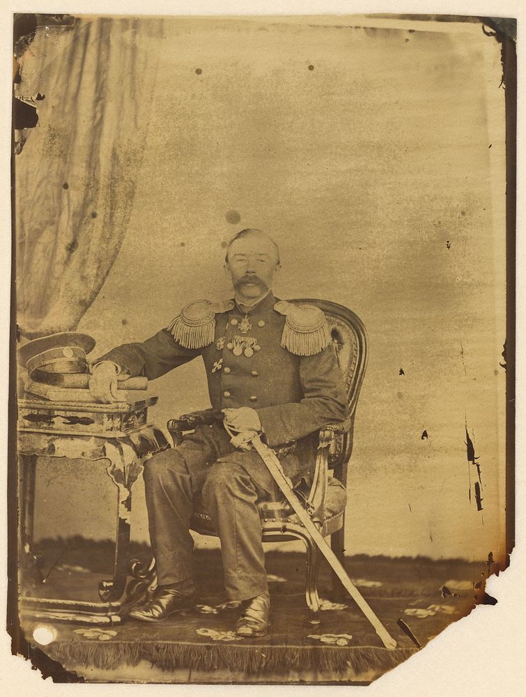 Portret van een onbekende militair (1862 - 1866) by Antoon Bauduin