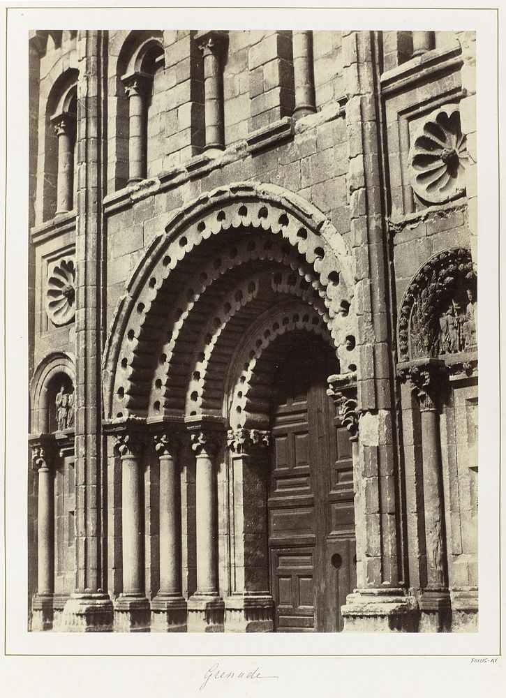 Poort van de kathedraal van Granada (c. 1850 - c. 1863) by Charles Clifford
