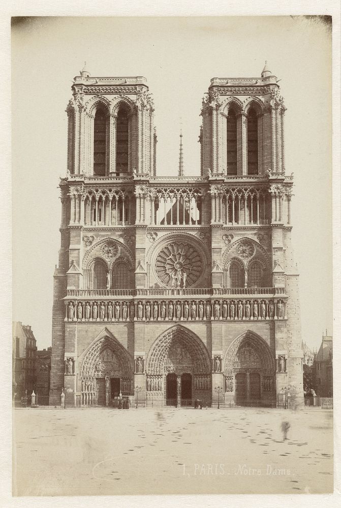 Gezicht op de Notre-Dame in Parijs (1850 - 1890) by anonymous and Jules Hautecoeur