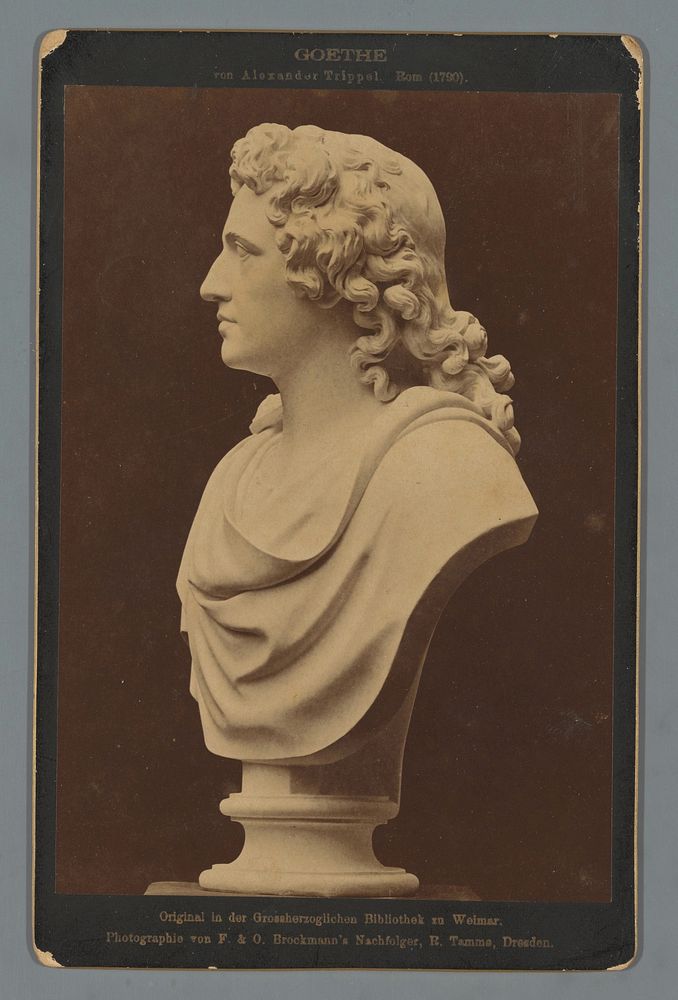 Sculptuur van Goethe door Alexander Trippel (c. 1870 - c. 1890) by Rudolph Tamme